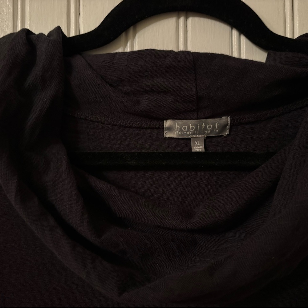 Habitat Clothes to Live In XL Black Cowl Neck Asymmetrical Hem Tank Top - Picture 4 of 7